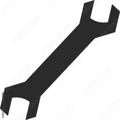 monkey wrench repair work tool icon in dark grey and clear background editable vector illustration