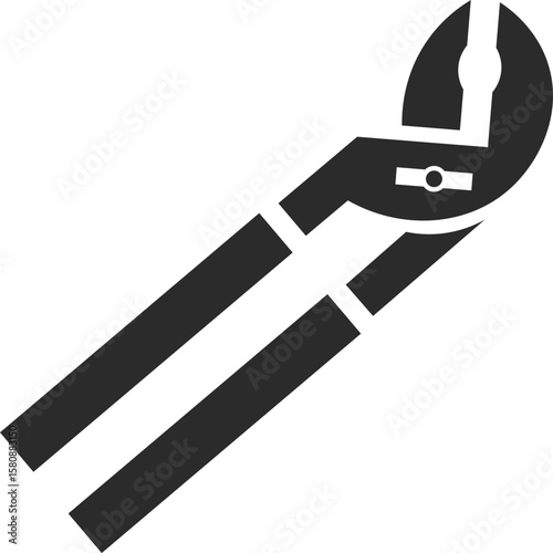 plumbing plier repair work tool icon in dark grey and clear background editable vector illustration