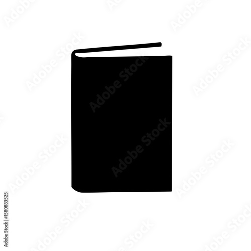 Simple and elegant silhouette of a closed book, perfect for symbolizing knowledge and reading.