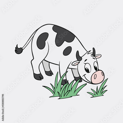 Black and White Spotted Cow – Cute Cartoon Vector