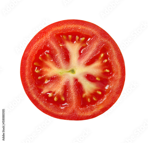 Wallpaper Mural Fresh Tomato Slice Macro Shot On White Background Healthy Food Concept Torontodigital.ca