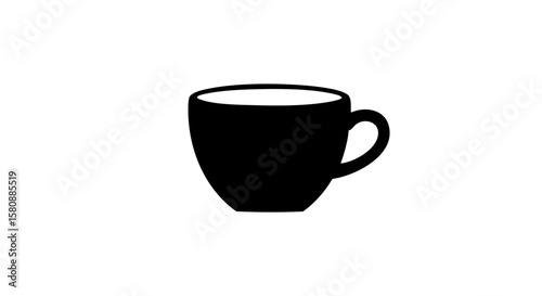 Silhouette of an elegant coffee cup, ready to be filled and enjoyed.