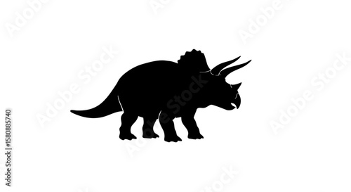 A silhouette of a Triceratops dinosaur.