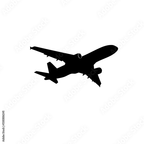 Airplane taking off silhouette.