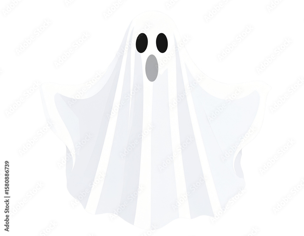 A simple white sheet ghost, isolated on a transparent background PNG A simple white sheet ghost, isolated on a transparent background PNG