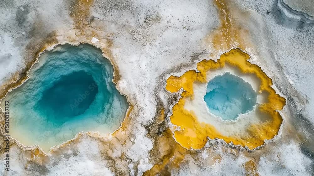 Hot spring pools with vibrant colors Hot spring pools with vibrant colors