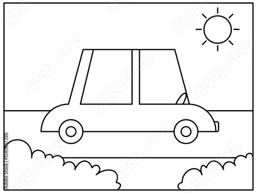 vector illustration of a car for coloring book