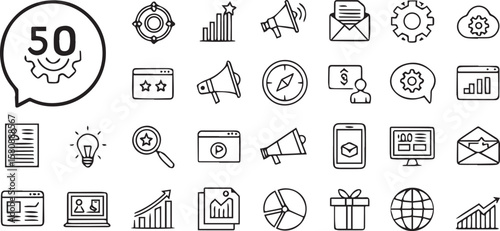 SEO and Digital Campaign Icon Pack