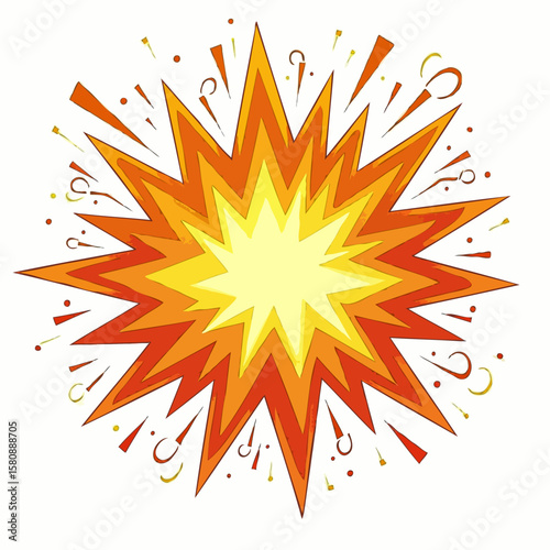 vector illustration of a fiery explosion