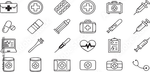 Health Service Vector Icon Set