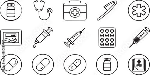 First Aid and Injection Tool Icons
