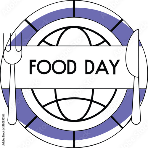 Global sustenance celebration concept featuring a stylized planet earth symbolizing international food day and nourishment for all communities worldwide
