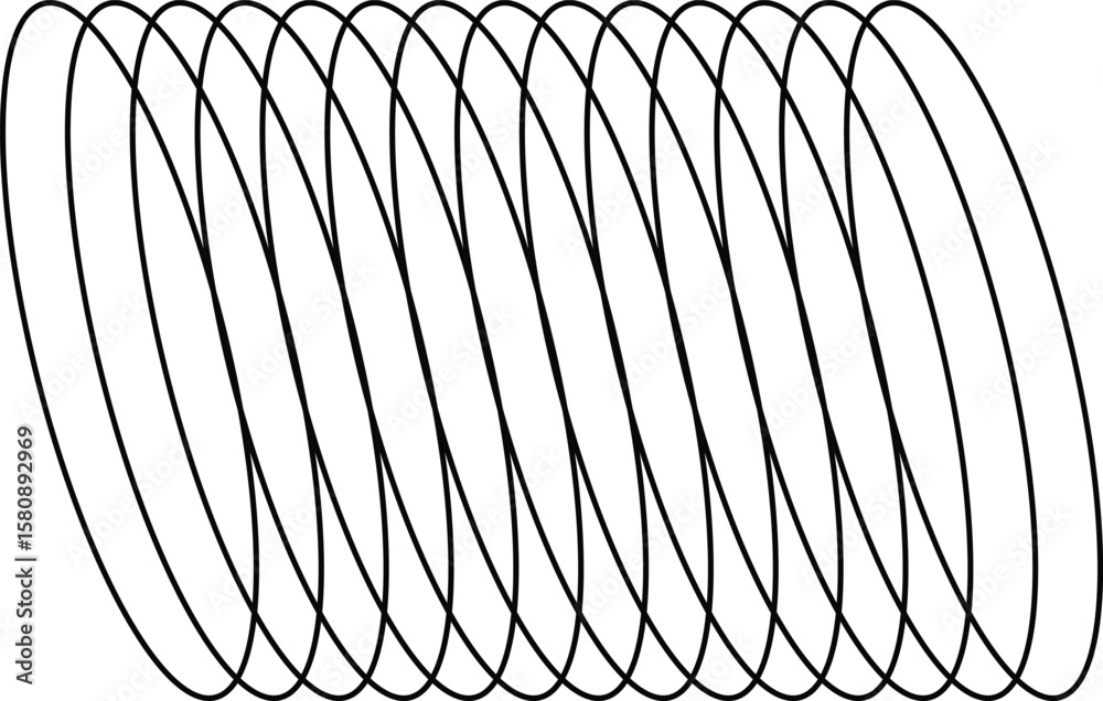 Obraz premium Abstract pattern of overlapping black ellipses on a white background