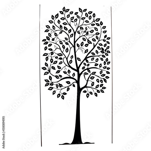 Stylized decorative tree wall sticker design