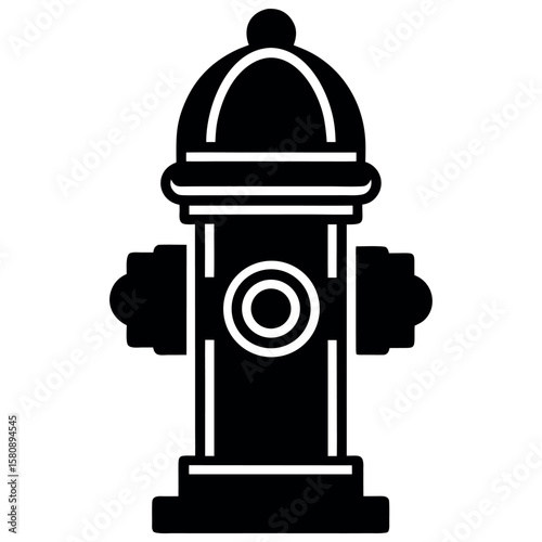 Classic red fire hydrant icon for emergency services and safety graphics