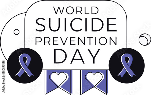A poignant awareness banner design for world suicide prevention day featuring a symbolic car motif and impactful color palette for public health campaigns