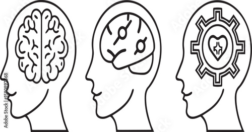 Psychology and Mind Line Art Icons
