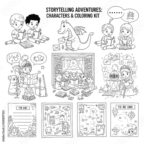 set of funny cartoon animals