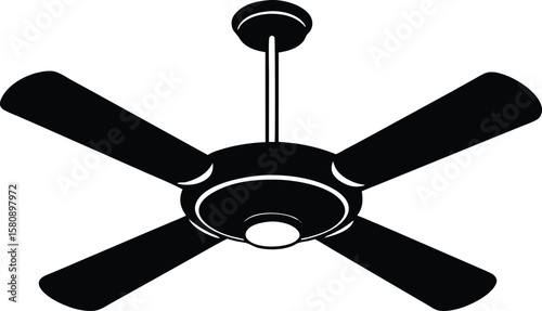 ceiling fan silhouette vector