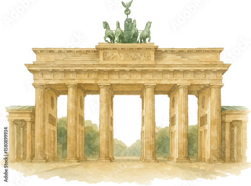 Brandenburg Gate – Iconic Berlin Landmark Illustration & Photo Pack