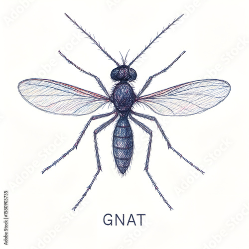 Gnat Detailed Colorful Illustration