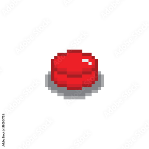 pixel art  red button start vector game 8 bit icon vector 