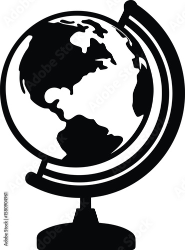 globe on a stand on white background.eps