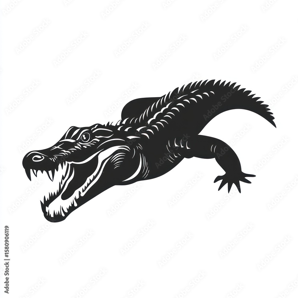 Fototapeta premium Silhouette of a large reptile (1)