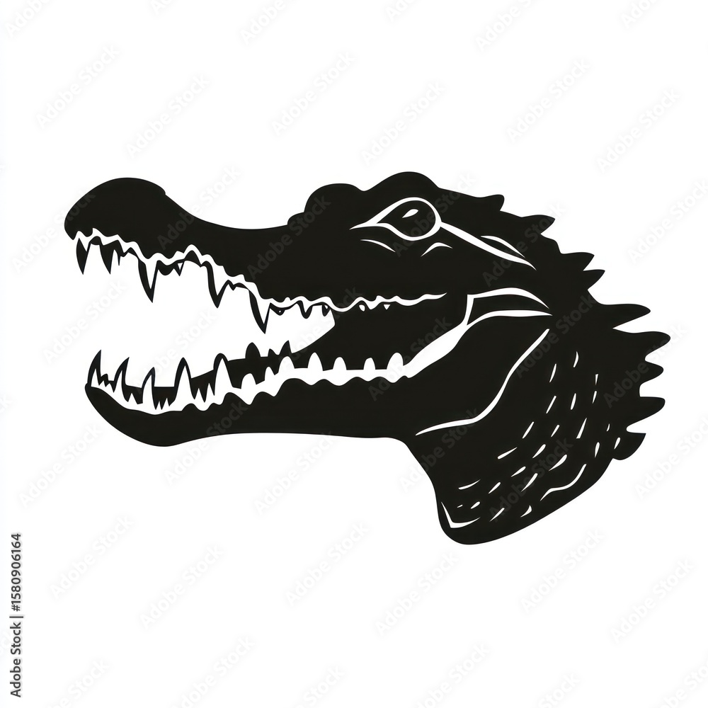 Fototapeta premium Silhouette of an alligator's head (1)