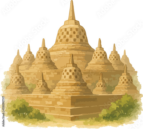 Candi Borobudur Borobudur Temple Vector and Landscape – Cultural Heritage of Indonesia? Indonesia.eps
