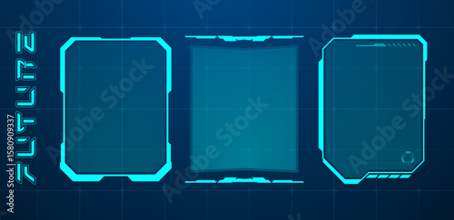 Futuristic touch screen or user interface blue. Vector editable