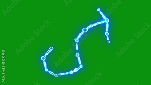 Zodiac sign Scorpio with lightning energy sparks on green screen background