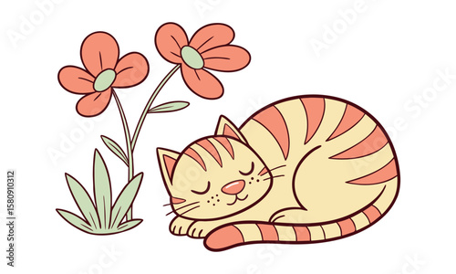 Cute cats and funny kitten doodle vector set. Happy international cat day characters design collection, isolated on white background. International cat day illustration.