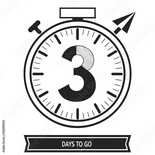 Three days until the event start is indicated on the countdown clock