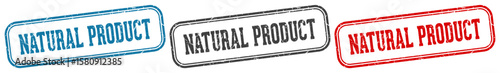 natural product stamp. natural product rectangular stamp set isolated on white background