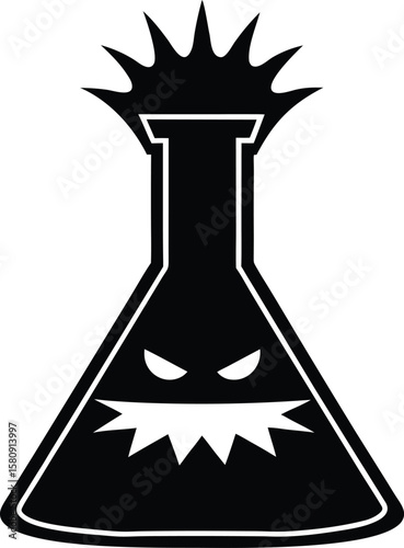 mad scientist s lab beaker on white background.eps