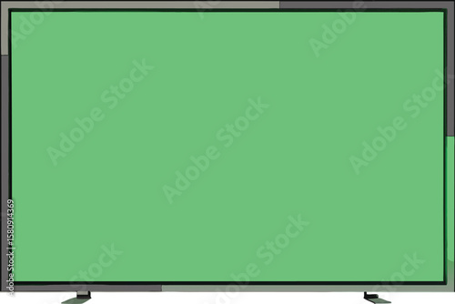 Green screen tablet computer with blank digital display and modern electronic design