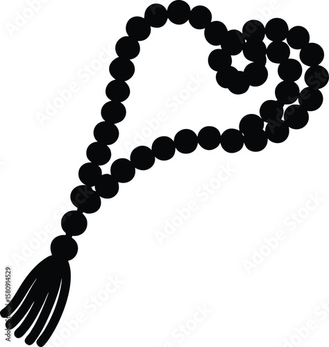 mala beads on white background.eps