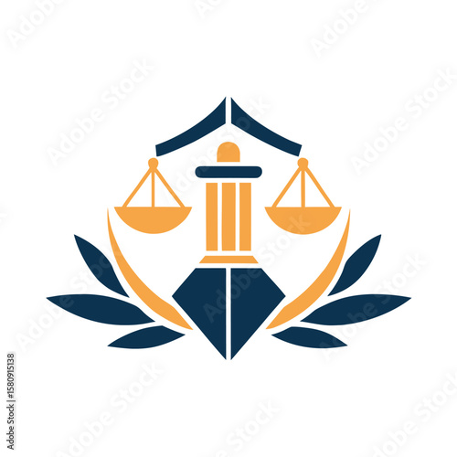  Minimalist law firm logo icon vector illustration.
