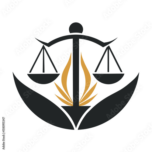  Minimalist law firm logo icon vector illustration.
