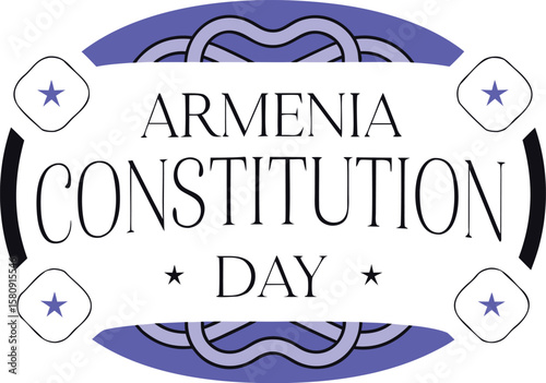 Armenia constitution day celebration graphic design featuring national colors and symbols on a clean white background