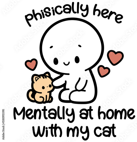 cute cat lover people design - layered cut file - cat mom love clipart