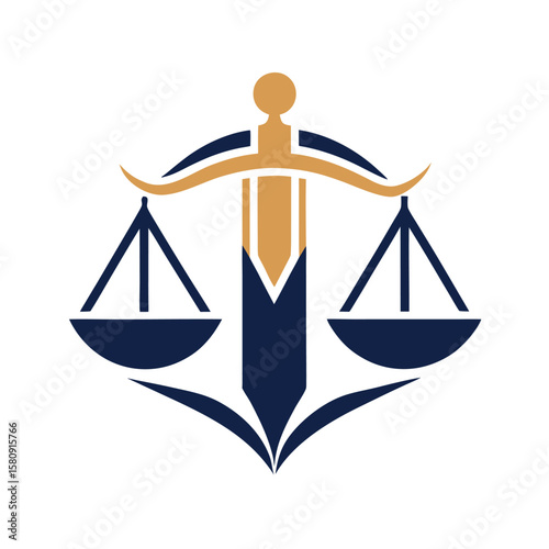  Minimalist law firm logo icon vector illustration.
