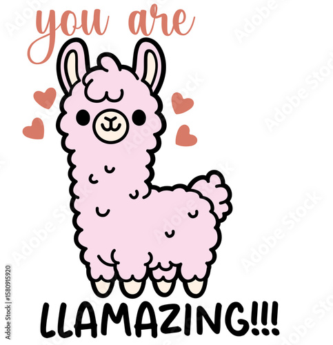 cute simple llama funny quote - layered cut file - valentine's day clip art