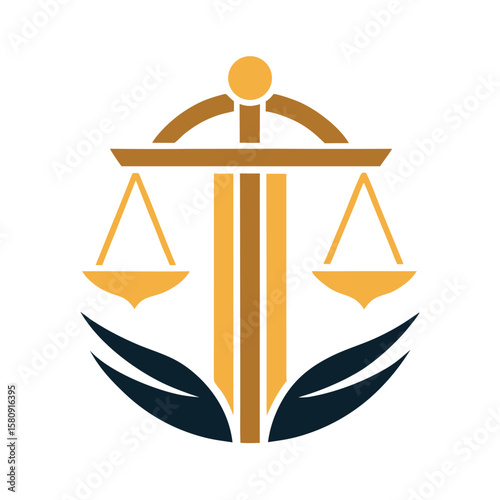  Minimalist law firm logo icon vector illustration.

