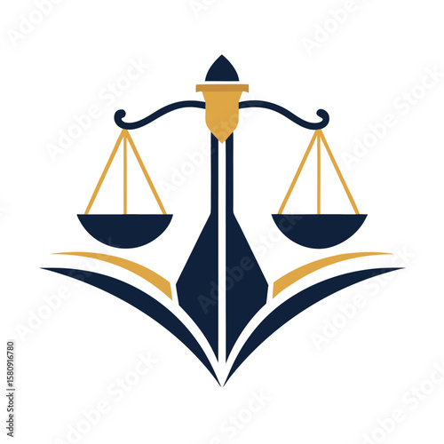  Minimalist law firm logo icon vector illustration.
