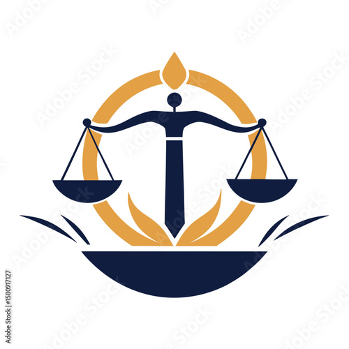  Minimalist law firm logo icon vector illustration.
