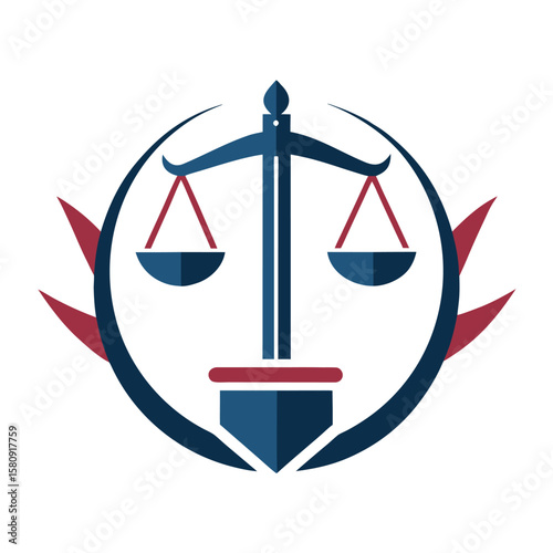  Minimalist law firm logo icon vector illustration.
