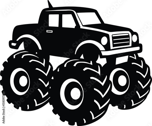 monster truck on white background.eps