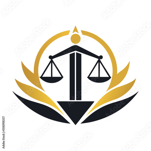  Minimalist law firm logo icon vector illustration.
